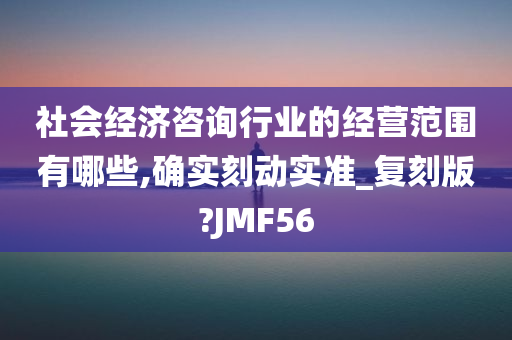 社会经济咨询行业的经营范围有哪些,确实刻动实准_复刻版?JMF56