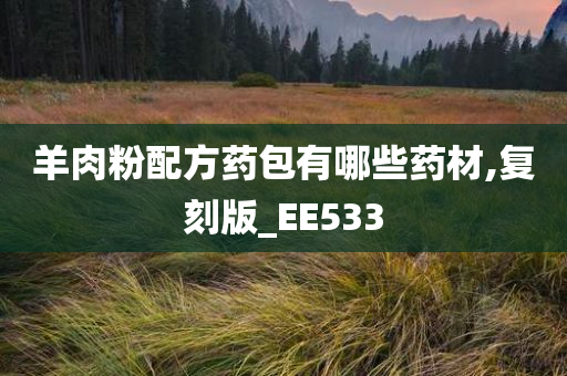 羊肉粉配方药包有哪些药材,复刻版_EE533