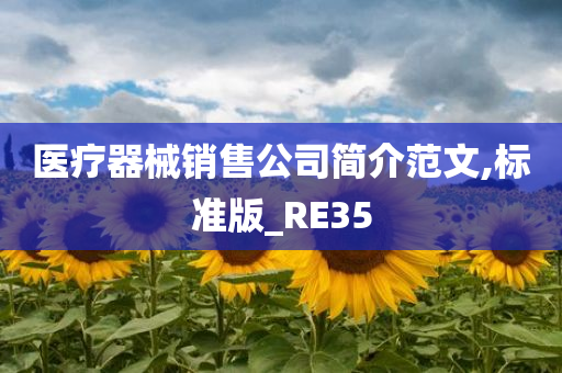 医疗器械销售公司简介范文,标准版_RE35