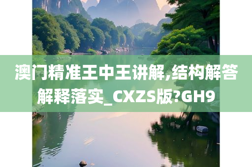 澳门精准王中王讲解,结构解答解释落实_CXZS版?GH9