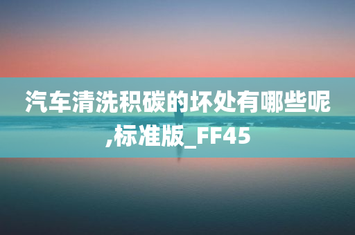 汽车清洗积碳的坏处有哪些呢,标准版_FF45