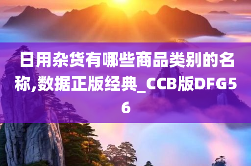 日用杂货有哪些商品类别的名称,数据正版经典_CCB版DFG56