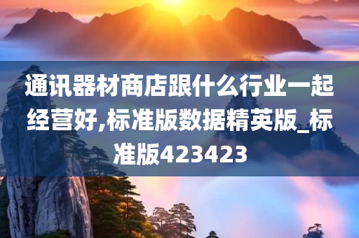 通讯器材商店跟什么行业一起经营好,标准版数据精英版_标准版423423