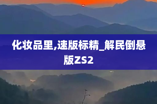 化妆品里,速版标精_解民倒悬版ZS2