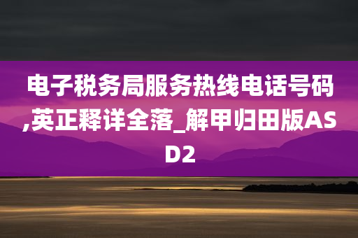 电子税务局服务热线电话号码,英正释详全落_解甲归田版ASD2