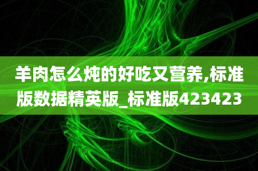 羊肉怎么炖的好吃又营养,标准版数据精英版_标准版423423