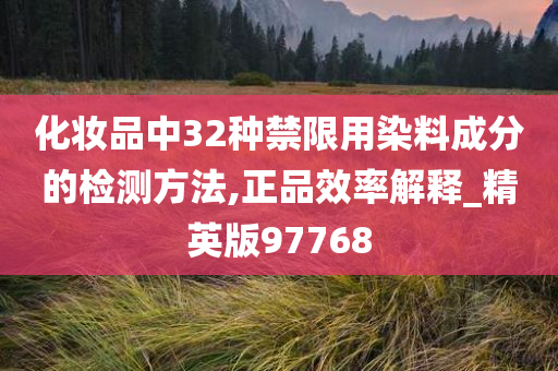 化妆品中32种禁限用染料成分的检测方法,正品效率解释_精英版97768