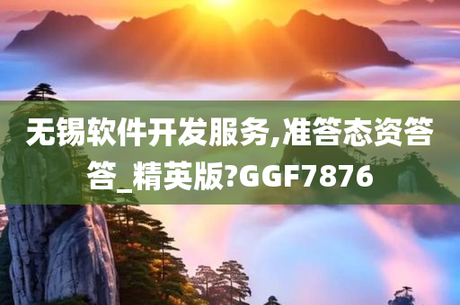 无锡软件开发服务,准答态资答答_精英版?GGF7876