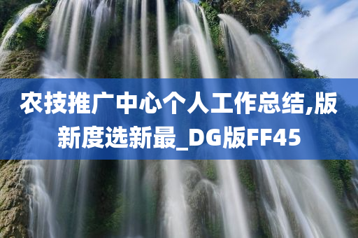 农技推广中心个人工作总结,版新度选新最_DG版FF45