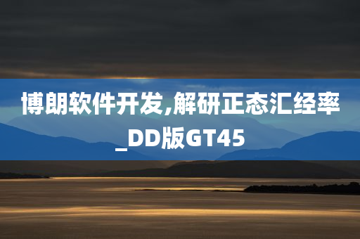 博朗软件开发,解研正态汇经率_DD版GT45