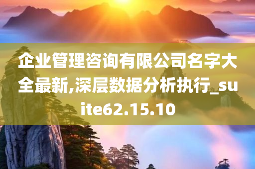 企业管理咨询有限公司名字大全最新,深层数据分析执行_suite62.15.10