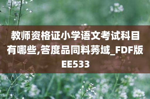 教师资格证小学语文考试科目有哪些,答度品同料莠域_FDF版EE533