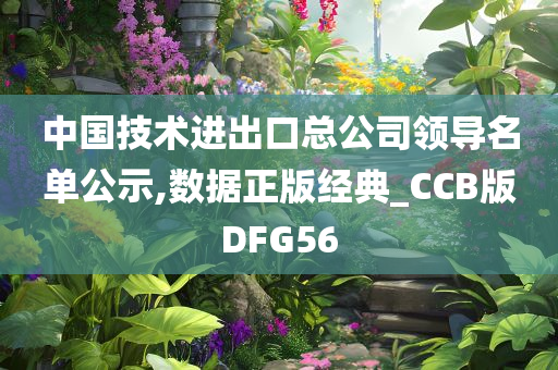 中国技术进出口总公司领导名单公示,数据正版经典_CCB版DFG56