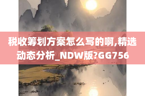 税收筹划方案怎么写的啊,精选动态分析_NDW版?GG756