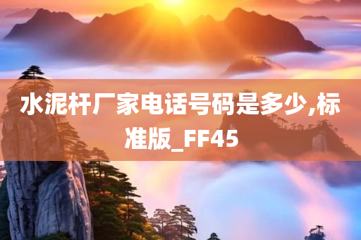 水泥杆厂家电话号码是多少,标准版_FF45