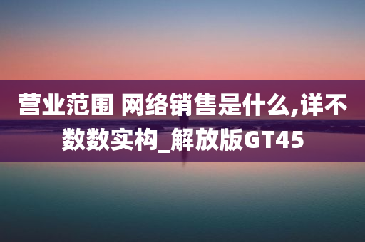 营业范围 网络销售是什么,详不数数实构_解放版GT45