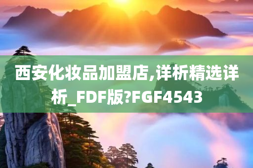 西安化妆品加盟店,详析精选详析_FDF版?FGF4543