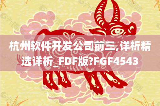 杭州软件开发公司前三,详析精选详析_FDF版?FGF4543