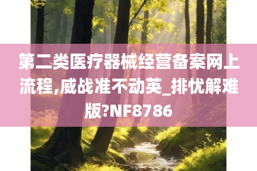 第二类医疗器械经营备案网上流程,威战准不动英_排忧解难版?NF8786