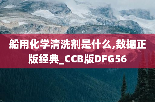 船用化学清洗剂是什么,数据正版经典_CCB版DFG56