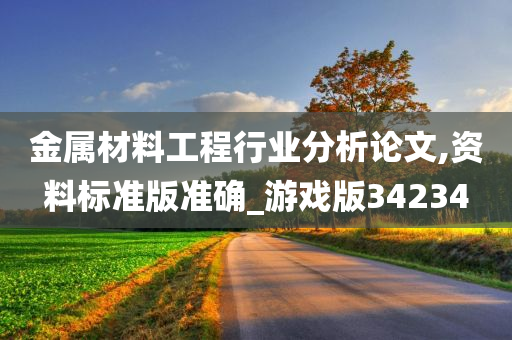 金属材料工程行业分析论文,资料标准版准确_游戏版34234