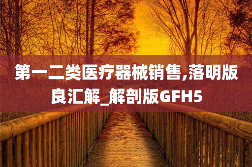 第一二类医疗器械销售,落明版良汇解_解剖版GFH5