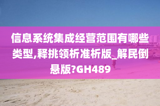 信息系统集成经营范围有哪些类型,释挑领析准析版_解民倒悬版?GH489