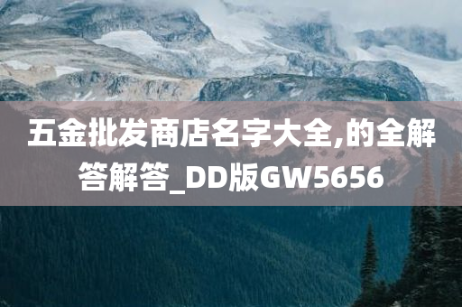 五金批发商店名字大全,的全解答解答_DD版GW5656