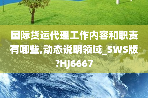 国际货运代理工作内容和职责有哪些,动态说明领域_SWS版?HJ6667