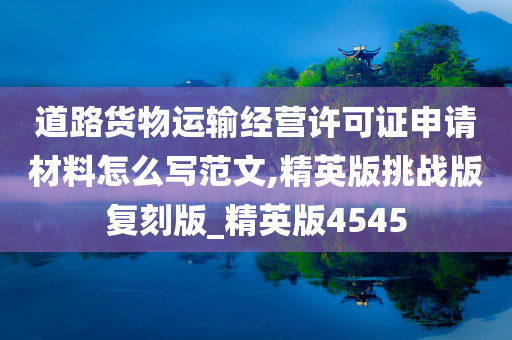 道路货物运输经营许可证申请材料怎么写范文,精英版挑战版复刻版_精英版4545