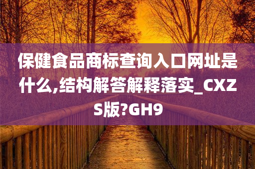 保健食品商标查询入口网址是什么,结构解答解释落实_CXZS版?GH9