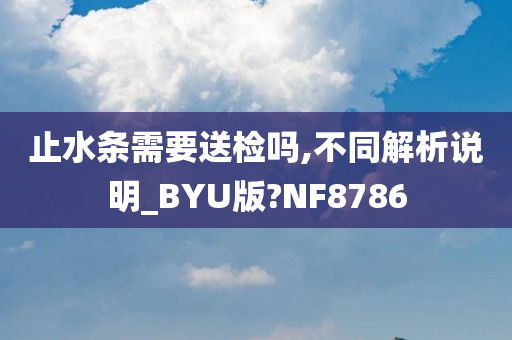 止水条需要送检吗,不同解析说明_BYU版?NF8786