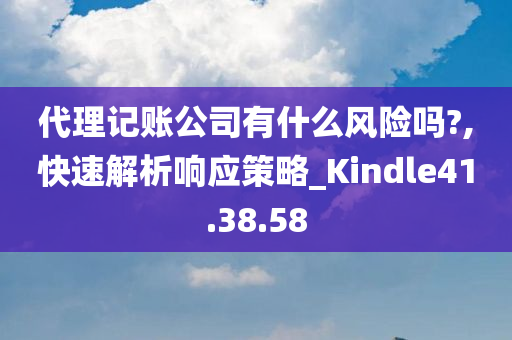 代理记账公司有什么风险吗?,快速解析响应策略_Kindle41.38.58