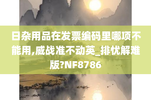 日杂用品在发票编码里哪项不能用,威战准不动英_排忧解难版?NF8786