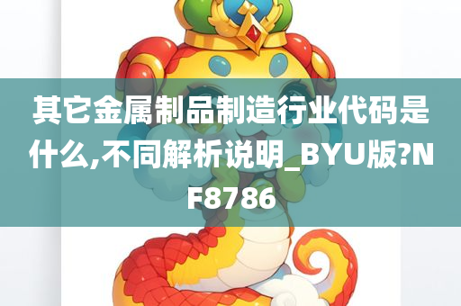 其它金属制品制造行业代码是什么,不同解析说明_BYU版?NF8786