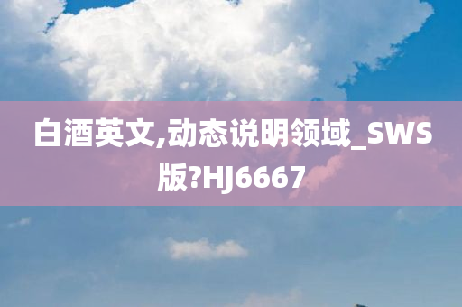 白酒英文,动态说明领域_SWS版?HJ6667