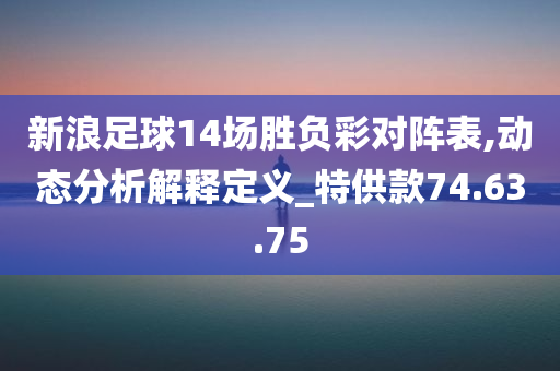 新浪足球14场胜负彩对阵表,动态分析解释定义_特供款74.63.75