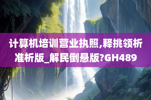 计算机培训营业执照,释挑领析准析版_解民倒悬版?GH489