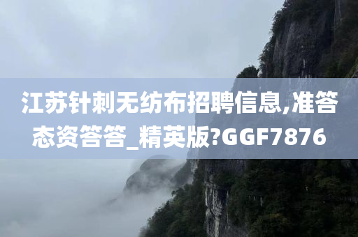 江苏针刺无纺布招聘信息,准答态资答答_精英版?GGF7876