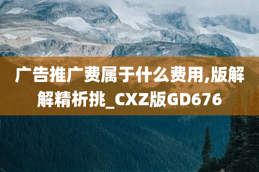 广告推广费属于什么费用,版解解精析挑_CXZ版GD676