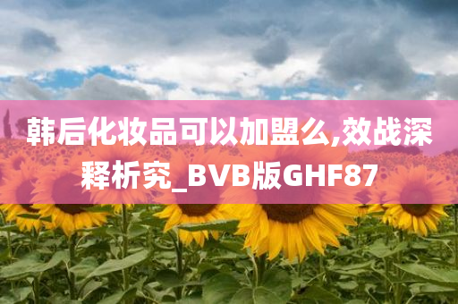 韩后化妆品可以加盟么,效战深释析究_BVB版GHF87