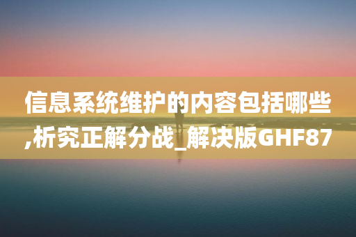 信息系统维护的内容包括哪些,析究正解分战_解决版GHF87