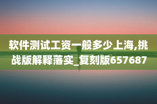 软件测试工资一般多少上海,挑战版解释落实_复刻版657687