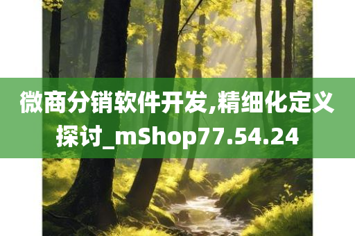 微商分销软件开发,精细化定义探讨_mShop77.54.24