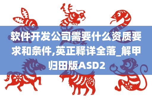 软件开发公司需要什么资质要求和条件,英正释详全落_解甲归田版ASD2