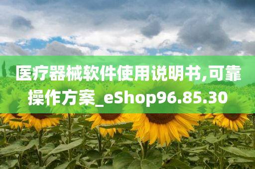 医疗器械软件使用说明书,可靠操作方案_eShop96.85.30