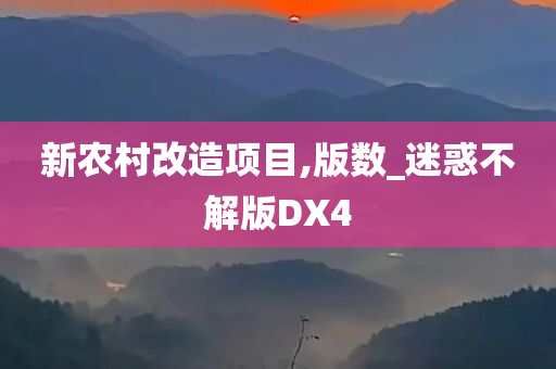 新农村改造项目,版数_迷惑不解版DX4