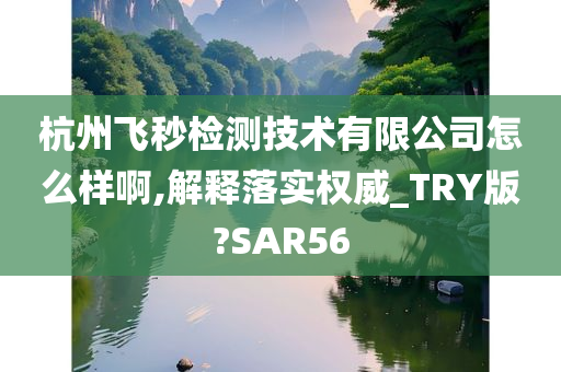 杭州飞秒检测技术有限公司怎么样啊,解释落实权威_TRY版?SAR56