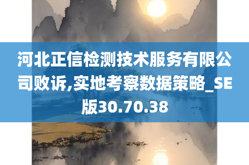 河北正信检测技术服务有限公司败诉,实地考察数据策略_SE版30.70.38