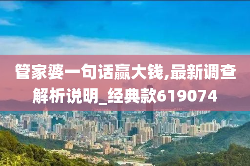 管家婆一句话赢大钱,最新调查解析说明_经典款619074